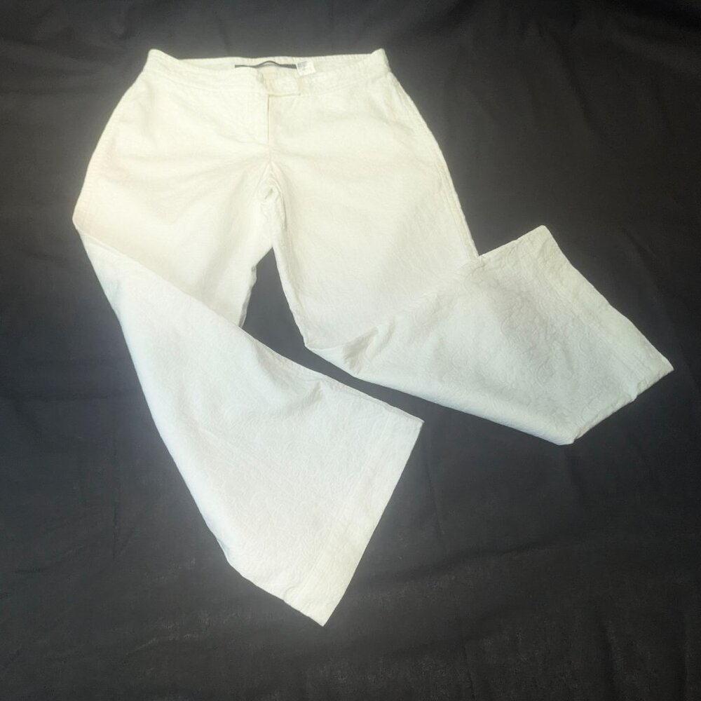 ISDA & Co. Size 2 White Jacquard Cropped Pants